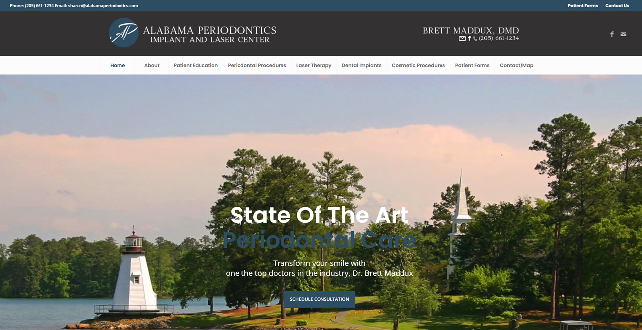alabama periodontics web design after remodel