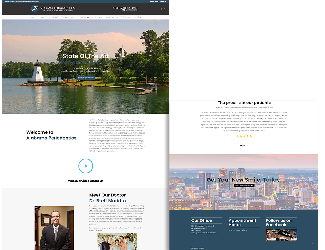 alabama periodontics website design render after remodel