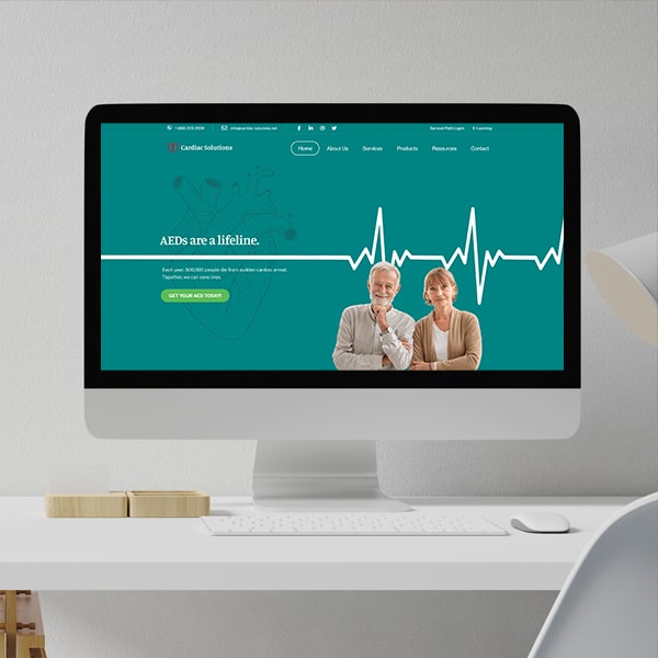 desktop website for cardiac solutions