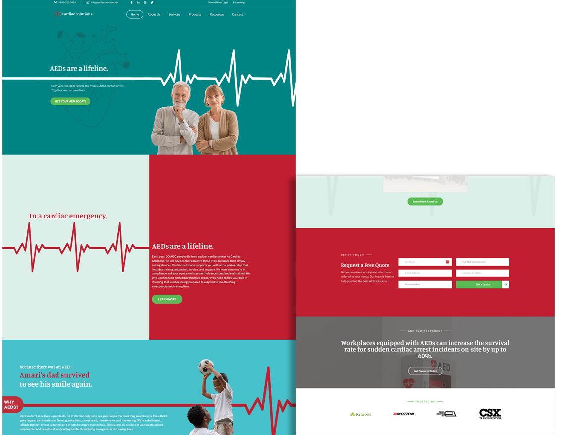 cardiac solutions website design after remodel showcase