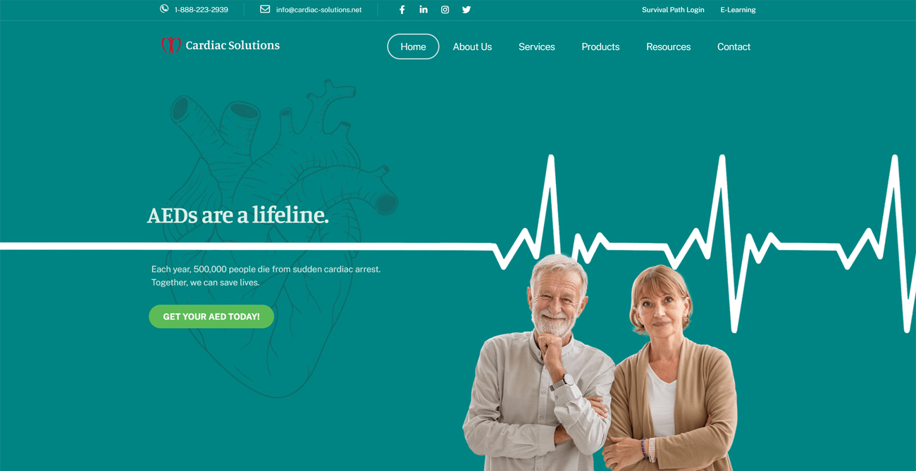 cardiac solutions website design after remodel