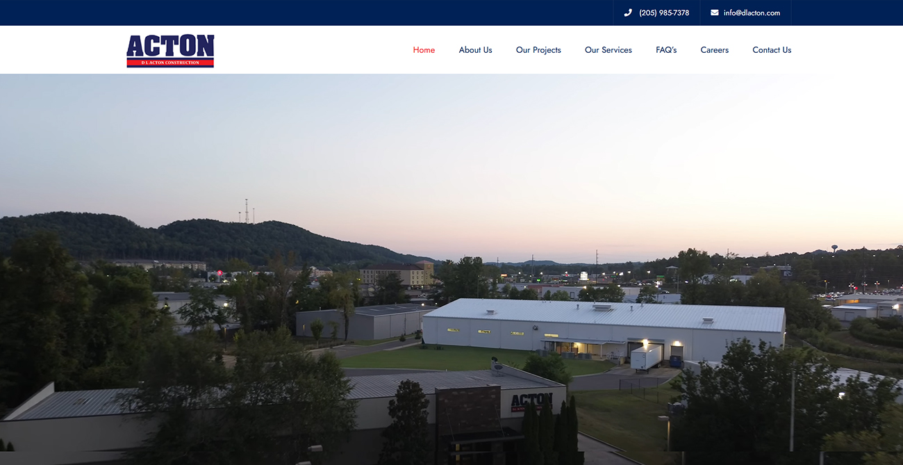 dl acton construction website after picture
