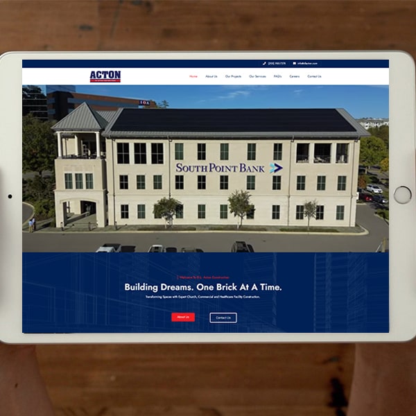 web design project for d.l. acton