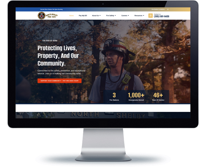 north shelby fire district webpage design 1