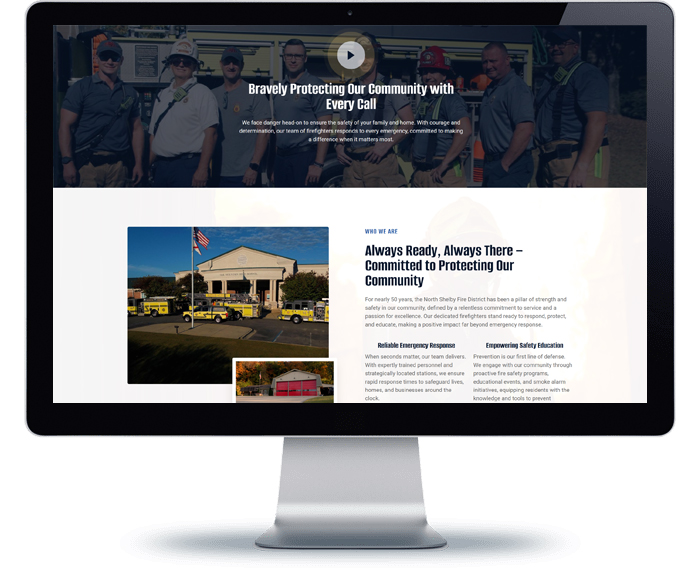 north shelby fire district webpage design 2