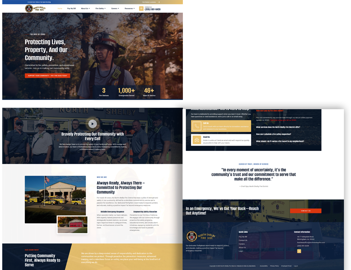 north shelby fire district webpage design