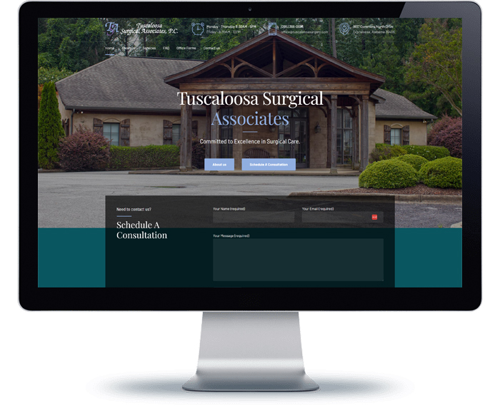 tuscaloosa surgical associates website design after remodel 1