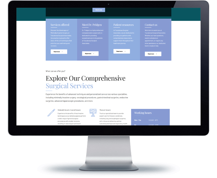 tuscaloosa surgical associates website design after remodel 2