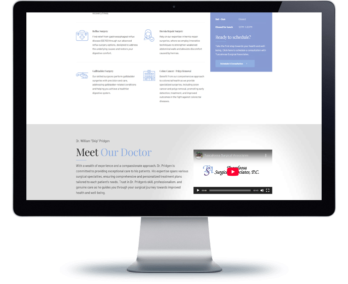 tuscaloosa surgical associates website design after remodel 3